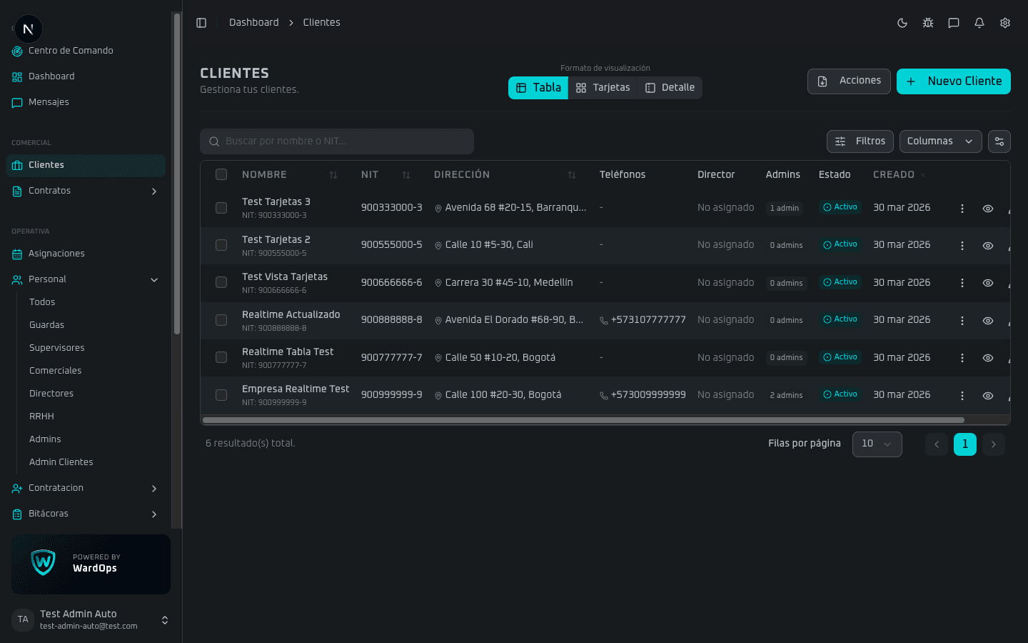 Gestión de Clientes